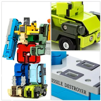 15Pcs Radošo DIY Montāža Izglītības Bloki Nosaka Rīcības Attēls Transformācijas Numuru Robots Deformācijas Robots Rotaļlietu Bērniem