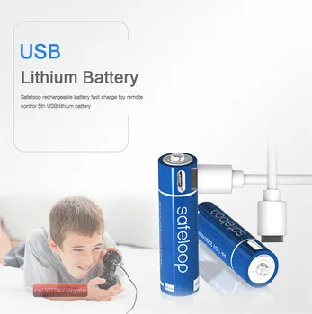 1pc AA 1,5 V 1600mAh Akumulators USB Ātrās Uzlādes atkārtoti Uzlādējams Litija Polimēru Akumulators ir Uzlādēts ar Micro USB Kabeli