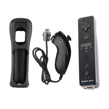 2 in 1 Par Nintend Wii Remote Gamepad Kontrolieris iebūvēto Motion Plus Wireless Remote Controle Wii Nunchuck Kursorsviru Joypad