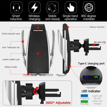 2019 JAUNU Bezvadu lādēšanas Tālruņa Turētāju smart sensors tālruņa turētājs Automātiskā indukcijas iPhone xr Huawei, Samsung Smart Tālruni