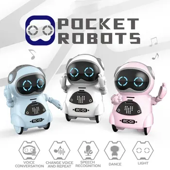 2019 KARSTĀ Saprātīga Mini Kabatas Robots Staigāt Mūzikas Deju Gaismas Balss Atpazīšanas Saruna Atkārtot Gudri Bērni Interaktīvās Rotaļlietas