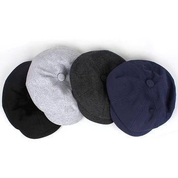 2019 modes vienkrāsainu, četru krāsu berete klp brīvdabas atpūtas astoņstūra formas cepure vīriešiem un sievietēm, pavasaris un rudens, siltas cepures