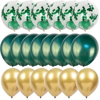20pcs Chrome Metāla Baloni Lateksu Zaļā Ballons Savvaļas Vienu Zēnu Dzimšanas diena Džungļos Tēmu Bērnu Duša Puse Apdare