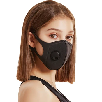 2gab Sejas Aizsardzības Masku Kpop Kokvilnas Black Vārstu Maska Mutes, Sejas Maskas Anti PM2.5 Putekļu Maske Mazgājams Atkārtoti