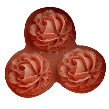 3hold Valentīna Ziedu Rožu Silikona Kūku Veidnē Cep Rīku Pomādes 3D Cupcake Želeja, Šokolādes Apdare Cepšanas Veidnes FQ2280