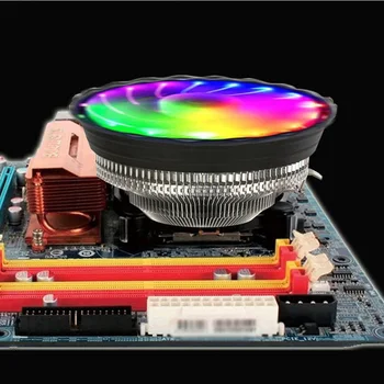 3pin CPU Dzesēšanas Ventilators Dzesēšanas RGB LED Krāsains Datoru PC Klusa, Klusa Dzesēšanas Ventilators Intel LGA 775 1150 1155 1156 AMD AM4