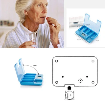 4 Viedā Tīkla Uzglabāšanas Kaste Elektronisko Laiks Atgādinājums Medicīna Kastes Trauksmes Taimeris Tabletes Daudzfunkcionāls Smart Pill Box