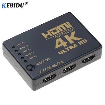 4K*2K HDMI-saderīgam Komutatoru HDTV 1080p 5-Port 3-Port input 1 Pārslēdziet Selektora Sadalītāja centru ar INFRASARKANO staru Tālvadības 3D PS3 Xbox