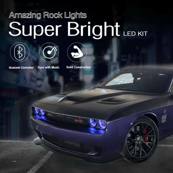 4x Challenger Krāsu RGB SHIFT+W DRL Aizstājējus - Auto LED Valdes DRL Nomaiņa Gaismas Dodge Challenger 2016 2017 2018