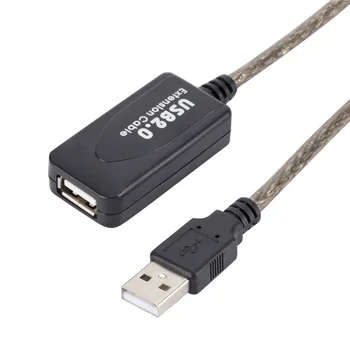 5M 10M 20M USB 2.0 Extension Kabelis Usb Extender Vīrietis, lai Femal Aktīvo Repeater USB Savienotājs Vadu Stieples Extender Cable USB Adapteri