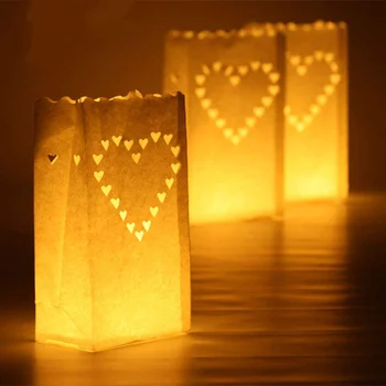 5gab! Ķīniešu papīra-cut amatniecības DIY papīra svečturis kāzu sveces soma Kāzu Valentīna Dienā apdare, kas Vēlas gaismas