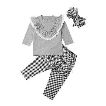 6M-4T Baby Toddler Meitene Drēbes, Krekls Topi, Bikses Zīdaiņu Rudens Pavasara Apģērbu Komplekti Tracksuit