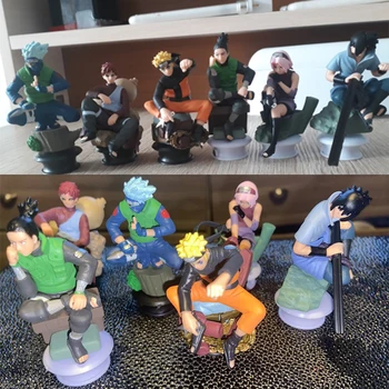 6pcs/set Naruto Darbības Rādītāji Lelles Šaha Jauniem PVC Anime Naruto Sasuke Gaara Modelis Figūriņas Apdares Kolekcija Dāvanu Rotaļlietas