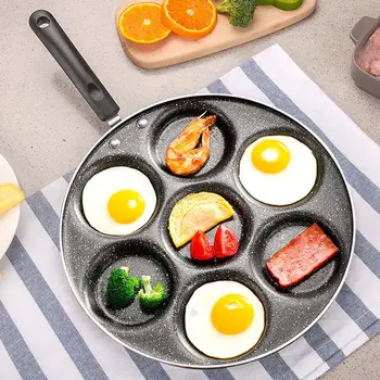 7 Caurumi Olu Cepšanai Pot Omelet Pan Non-stick Olu Pankūku Steiks Omlete Pannas Virtuves Brokastis Maker