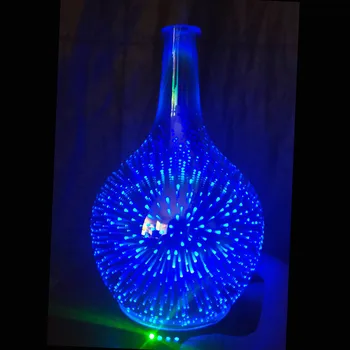 7 Krāsu Gaismas 3D Stikla Vāze Aromterapijas Ēteriskās Eļļas Aromāts Difuzoru Mainās un Bezūdens Auto Shut-off Vēsā gaisa mitrinātāju, Migla