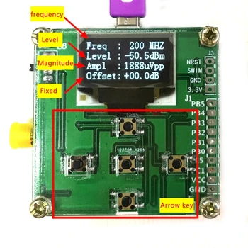 8GHz 1-8000Mhz OLED RF Jaudas Mērītāju -55~-5 dBm + Sofware RF Vājināšanās Vērtības