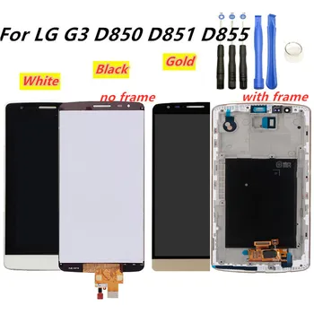 AAA Qaulity LCD LG G3 D850 D851 D855 Lcd Ekrāns G3 D850 F460 Lcd Ekrānu Digitizer Montāža Ar Rāmi Bezmaksas Rīki