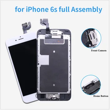 AAAAA Kvalitāti, Pilnu komplektu OEM LCD Ekrāns iPhone 6 6s plus LCD 6S 6SP Displejs 3D Touch Digitizer samontēti pogu Home