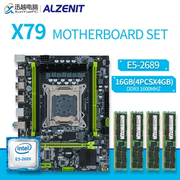 ALZENIT X79 Pamatplates Uzstādīt X79M-CE3 PLUS Ar LGA 2011 Combo Xeon E5-2689 CPU 4x4GB = 16GB DDR3 1600 Atmiņas PC3 12800 RAM