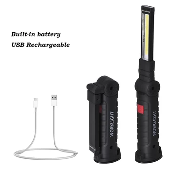 ANJOET Darba indikators USB Uzlādējams LED Gaismas Magnētisko Slim Bar Nolokāmi, ar Galvu Pagriezt par 360 Grādiem Pārnēsājamo kabatas Lukturīti