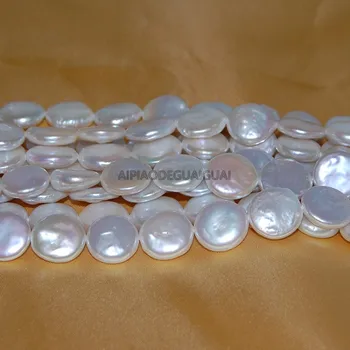 APDGG Īstu Dabas 12-13mm balta pāva melnās monētas white pearl virzieni zaudēt krelles sievietēm lady rotaslietas DIY