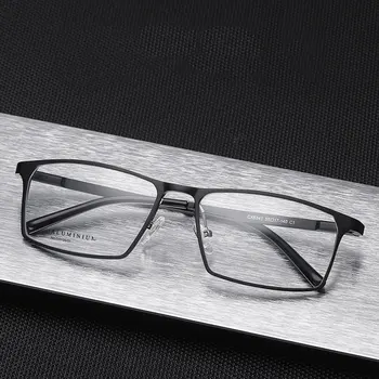 Alumīnija Magnija Brilles Rāmis Vīriešu Biznesa Stila Pilna Loka Acu Brilles, Optiskās Brilles ar Atsperu Eņģes Jaunas Ielidošanas