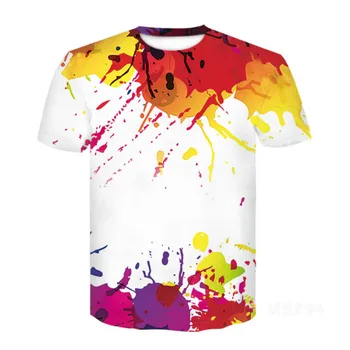 Anime3dprinting gadījuma t-krekls varavīksnes glezna vīriešu streetwear modes krāsains t-krekls dāmas Harajuku mens izmēra t-krekls
