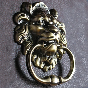 Antīko Lauva Durvju Klauvēkli Lionhead Doorknockers Lauvas Mājas Dekoru, Ieskaitot Skrūves