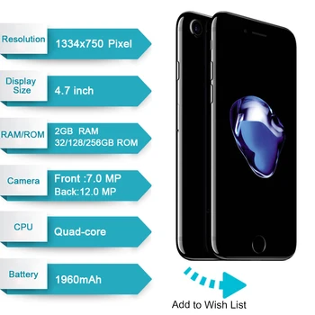 Apple iPhone 7 4G LTE Mobilā tālruņa IOS Quad Core 2 GB RAM 32/128GB/256 GB ROM 12.0 MP pirkstu Nospiedumu Oriģināls atbloķēt iphone7