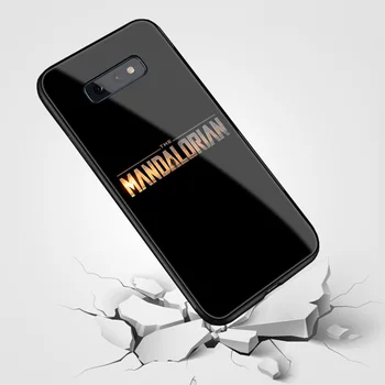 Ar Mandalorian tv šovs mīksta silikona stikla telefonu gadījumā vāks apvalks priekš Samsung Galaxy S8 S9 S10e S10 S20 ultra Piezīme 8 9 10 Plus