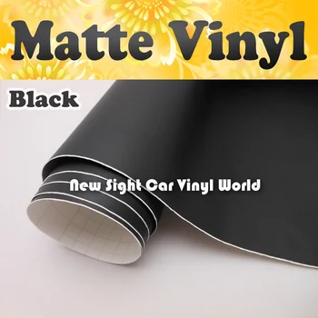 Augstas Kvalitātes Matt Black Wrap Vinila Plēve Roll Burbulis Bezmaksas Auto Uzlīme Izmērs:1.52*30m/Roll