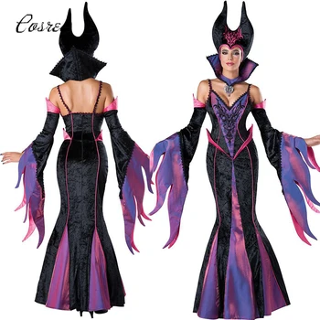 Augstas kvalitātes Maleficent Kostīmu PU Filmā Maleficent Cosplay Kostīmi Adlut Sexy Halloween Tērpi Sievietēm Fancy Dress Party