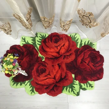 Augstas kvalitātes luksusa 3d rožu paklāja guļamistabas paklāji mājās dzīvojamās telpas kāzu mīļākais ziedu paklāju salons, mākslas mīksto grīdas paklājs 200*120 cm