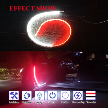 Auto-stils Sarkans-balts LED Streamer Durvju Anti-Sadursmes Brīdinājuma Gaismas Laipni Dekoratīvās Gaismas Jostas Automašīnas Durvis Atmosfēru Lampas CJ