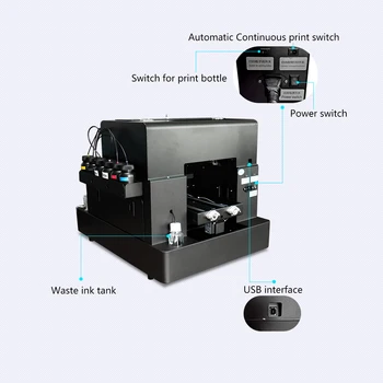 Automātiskā A4 Izmēra UV Plakanvirsmas Printeris ar Laku, Drukāšanas Mašīna UV Printeri, Telefonu Gadījumā Vieglāks TPU PVC Kartes, Metāla, Koka