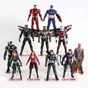 Avengers Dzelzs Cilvēks, Kapteinis Amerika Ant-Man, Hulk, Spiderman Black Widow Panther Koši Ragana Redzējumu Thanos Rīcības Attēls Rotaļlietu