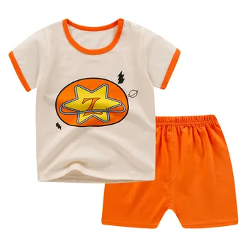 Baby Zēns un Meitene Drēbes, Uzvalks, Zēnu Summer Cartoon Apģērbu Komplekti Bērniem Apdrukāta Kokvilnas Komplekti, Bērnu T Krekls Baby Meitenes Īss t-veida