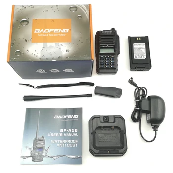 Baofeng BF-A58 Walkie Talkie IP67 Waterproof UHF, VHF Radio Dual Band A58 divvirzienu Radio Transīvers Woki Toki Baofeng UV-9R Plus