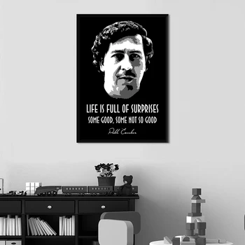 Bez Rāmja HD Mājas Apdare Drukāšanas Pablo Escobar Dzīves Citātus, Plakātu, Audekls, Eļļas Glezna Dzīves Telpu Dekorēšana