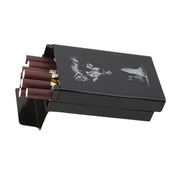 Black Wolf Metāla Cigarešu etvija Kastes Personalizētu Ultra Plānas Automātiskā Cigarešu Tabaka Turētāju Uzglabāšanas Gadījumu Kabatas gadījumā Dāvanas