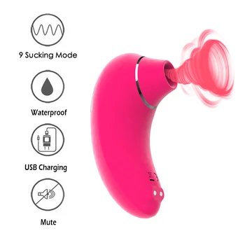 Blowjob Clit Dzelksnis Nepieredzējis Vibrators Seksa Rotaļlieta Sievietēm 9 Frekvence Mutvārdu Klitora Sūcējs G Spot Stimulators USB Uzlādes Seksa veikals