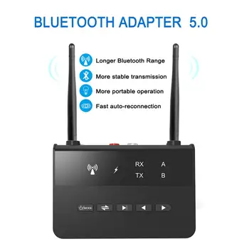 Bluetooth 5.0 Raidītājs un Uztvērējs Bezvadu Bluetooth Adapteri aptX Zema Latentuma ar AUX un RCA TV, Auto