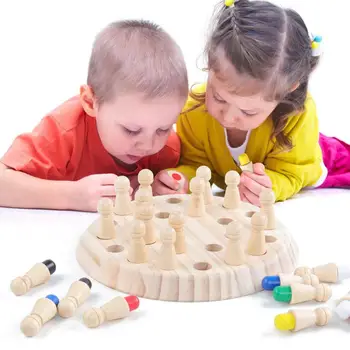 Bērni puse spēle, Koka Atmiņas Spēles Stick Šaha Spēle Fun Bloķēt galda Spēli Izglītības Krāsu Kognitīvās Spējas Rotaļlieta Bērniem