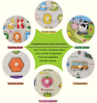 Bērniem, Montessori Izglītības Koka Puzli, Rotaļlietu Roku Paķert Valdes Uzstādīt Ģeometriskā Forma Krāsa Numuri Alfabēta Puzzle Rotaļlietas