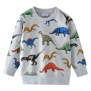 Bērniem Outwear Krekls Rudens Top Bērnu Apģērbu un Zēnu sporta Krekli Dinozauri garām Piedurknēm Cartoon Animal Baby Zēni Meitenes Hoodies
