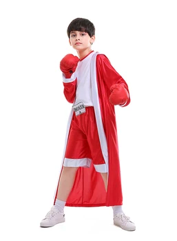 Bērnu Zila Sarkana Bokseris Tērpu Halloween Bokseris Zēnu Kostīms Boksa Maču Bērniem Formas Tērpu
