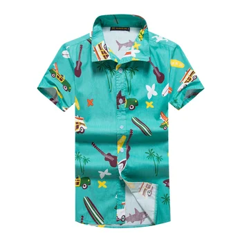 Camisa masculina 2020 Pludmales Krekli Vīriešu Havaju Krekls Kokvilnas Chemise Homme Liels Plus Lieluma Vienu krūtīm, drukāt Krekli Vīriešu