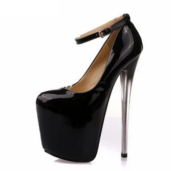 Crossdresser kurpes sieviete Plataforms Sūkņi Modes skate, dāmas 22 cm Super plānas augstiem papēžiem kāzu svinības Potītes siksniņu, Dāmas sūkņi