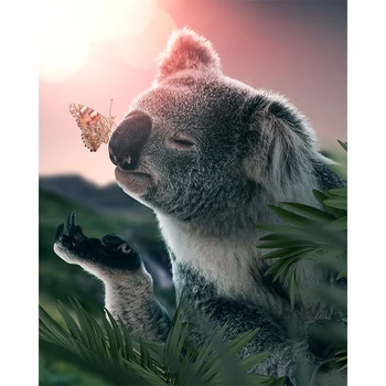 DIY 5D dimanta krāsošana cute dzīvnieku koala cross stitch mozaīkas modelis rhinestone dimanta izšuvumi mājas apdare ZWQ