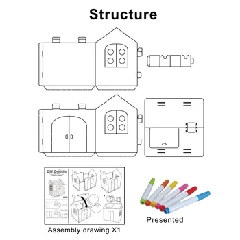 DIY Lielu Kartona Krāsošana Radošās Amatniecības Spēlēt Mājas Projekta Apkopot un Krāsu Izglītības Rotaļlietas 2.2 Pēdas Garš Bērniem